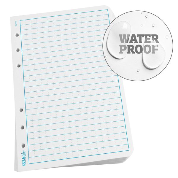 Rite In The Rain Waterproof (DURARITE) Loose Leaf Paper, 4.625" x 7", White, Universal Pattern, 100 Sheet Pack (No. 672)