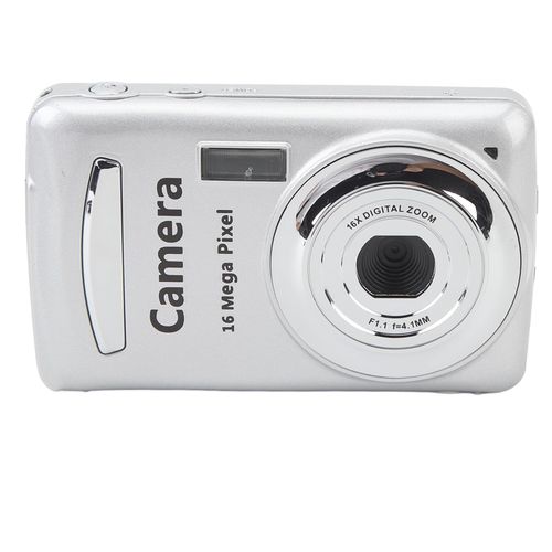 Digital Camera, 1080P 16X Digital Zoom Point and Shoot Camera for Photography & Video, 2.4 Inch Display Screen, Anti Shake, for Students, Beginners (Silver Gray)