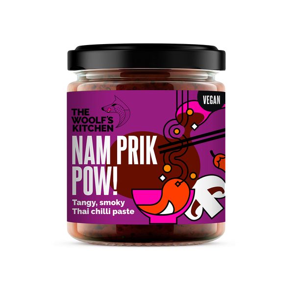 The Woolf’s Kitchen | NAM Prik Pow | Authentic Thai Chilli Paste | Tangy Tamarind & Smoky Fusion | Essential for Rice, Noodles, Burgers | Elevate Asian Meals | Gochujang Flavor Boost | 190ml