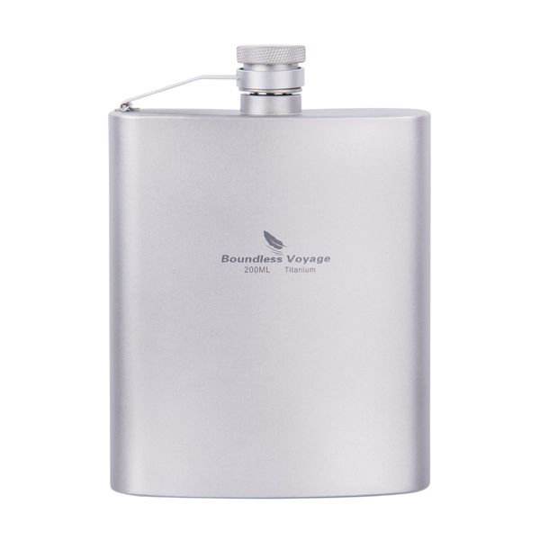 Boundless Voyage Titanium Hip Flask, 6.8/8.5/6.0 fl oz (200/250/178 ml), Double Layer Structure, Funnel, Set, Titanium, Ultra Light to Carry, Whiskey/Sake Bottle, Rust Resistant, Includes Funnel