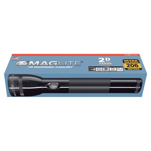 Maglite Heavy-Duty Incandescent 2-Cell D Flashlight in Display Box, Black