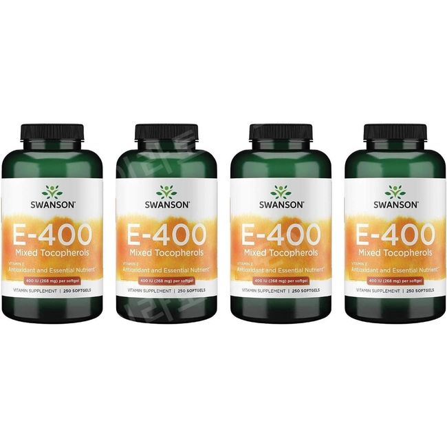 Swanson Vitamin E 400 Iu (268mg) 250 Tablets 4 Packs