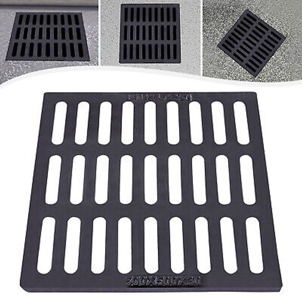 Outdoor Drain Cover 19.7x19.7" Cast Iron Drain Sewer Grate for Catch Basin