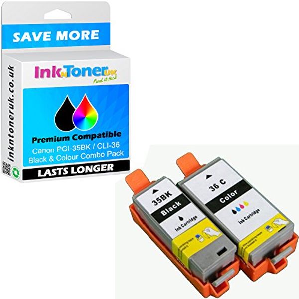 Compatible PGI-35BK / CLI-36 Black & Colour Combo Pack Ink Cartridges (1509B001 & 1511B001)