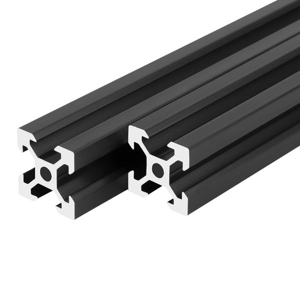 2PCS 150mm 2020V Linear Rail European Standard Anodized Black Aluminum Profile Extruded Linear Rail DIY Material for 3D Printer and CNC Machine (2PCS 2020V, 150mm)