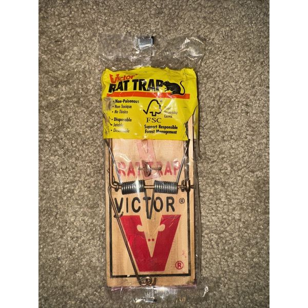 FREE Shipping!  1 LRG  3-1/4 X 7" , VICTOR, M201 — WOODEN SNAP SPRING — RAT TRAP