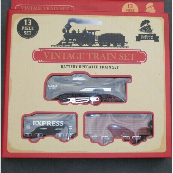 Classic Vintage Train Set Toy with Tracks Engine Battery Operated Toys Gift