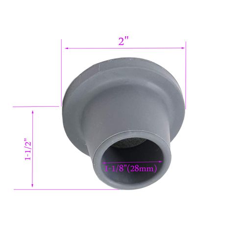 Replacement Feet for Shower Chair Bath Seat, Shower stools and Transfer Bench, Non-Skid Shower Bench and Tub Transfer Benches Rubber Suction Cup Feet, Metal Insert Reinforced (1-1/8" I.D, Grey)