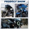 7" LED Headlight Green Angel Eyes For Harley-Davidso