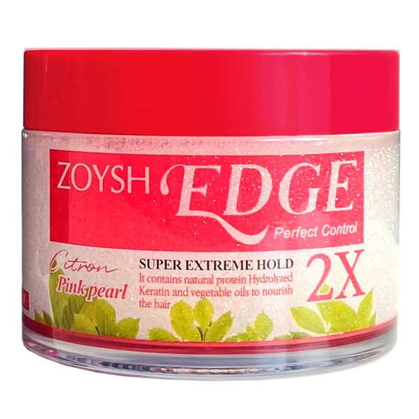 Zoysh Edge ZOYSH EDGE Perfect Control Super Extreme Hold 2X | Water-Based Pomade | For All Hair Types, 48Hrs Lasting, Non-Flaking, Allergy Free Fragrance (Citron Pink Pearl, Net Wt. 3.52 Oz)