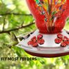 WOSIBO Hummingbird Feeder Replacement Bottom Base Replacement Part Includes Red Plastic Base Metal Top and Brushes (Silver-2)