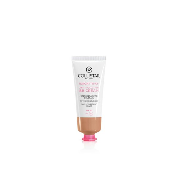 Collistar Idroattiva+ BB Cream Viso Antipollution, 100H Moisture, SPF 30, Imperceptible Texture, for All Skin Types, Even Sensitive, No. 3 Dark, 50 ml