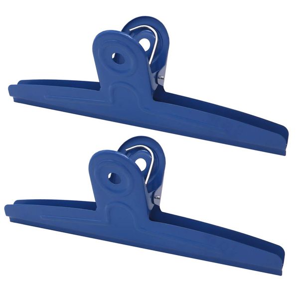 GUKBIAY Extra Large Bull Clips 2 Pack 12 Inch Blue Jumbo Stainless Steel Clips Paper Clamps Holder for Drawing Board Poster Clamping Bag