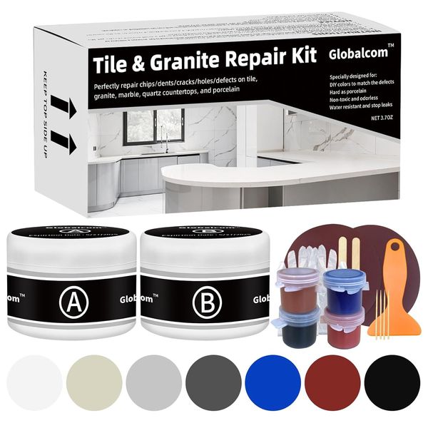 Tile and Granite/Marble Repair Kit, Porcelain Stone and Quartz Countertops Repai