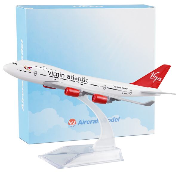 Busyflies Airplane Model Diecast Planes 16cm Virgin Atlantic 747 Model 1:400 Alloy Model Plane for Collection (Virgin 747)