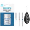 Universal (Regular/Standard) Sewing Machine Needles, Various Assorted Mixed Sizes 70/10 (1), 80/12 (2) & 90/14 (2), Includes Large Needle Threader