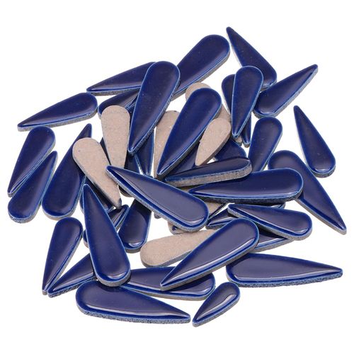 MECCANIXITY Petal Mosaic Tiles for Crafts 100g Tear Drop Porcelain Mosaic Tiles for Mosaic Art Projects and Outdoor Decorations Dark Blue