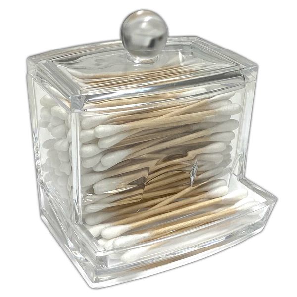 Cotton swab dispenser incl. 200 bamboo cotton swabs ear sticks cotton box-