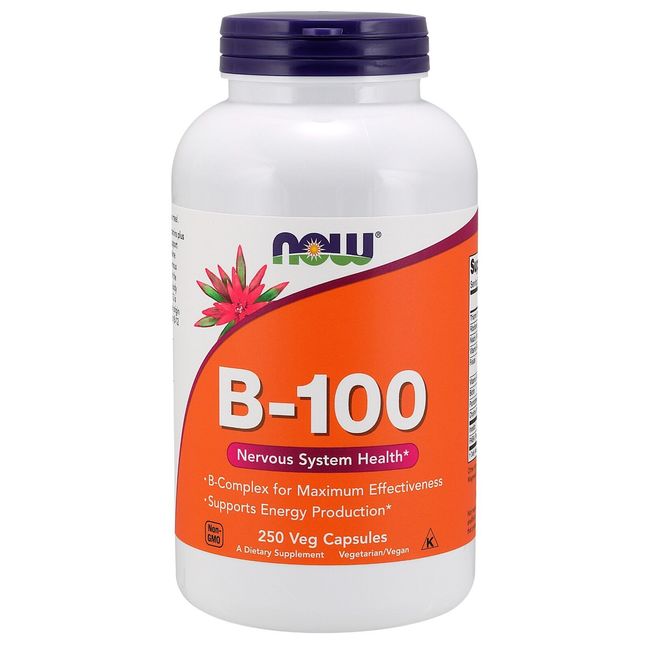 NOW Foods Vitamin B-100, 250 Veg Capsules