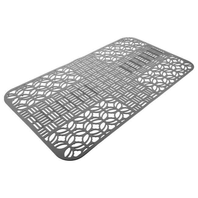 Angoily Sink Mat, Silicone Mat, Drainage Mat, Sink, Kitchen, Multi-purpose, Drying, Sink, Silicone Mat, 26.0 x 13.8 inches (66 x 35 cm) (Gray)