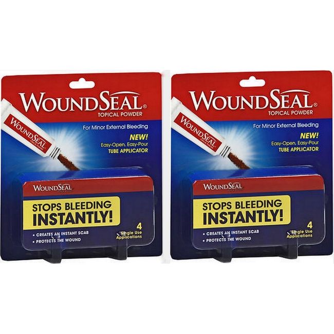 WOUNDSEAL Powder Stop bleeding Instantly  4 Tubes/ pack ( 2 pack ) ~