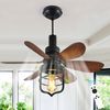 20IN Socket Fan Light with Remote Screw in Ceiling Fan in Light E26 bulb Black
