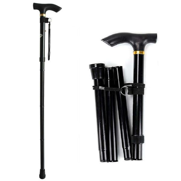 iSeventy9 Lightweight Adjustable Folding Walking Stick, Walking Stick for Women and Men, Aluminum Walking Stick-Black