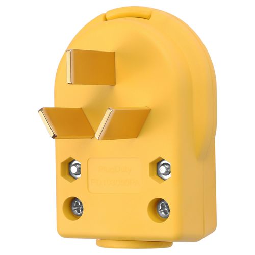 CERRXIAN NEMA 10-50P 50 Amp 125/250 Volt Angle Plug, 3 Pole 3 Wire AC Universal Replacement Adapter for Dryer, Oven, EV Charger, Welder & More, Fits Cable OD 11.5mm-26mm