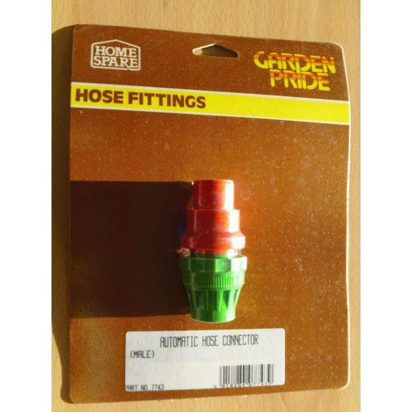 Replacement for 1/2" Hose Pipe Automatic Push In Male Connector Fitting 7743 by Garden Pride