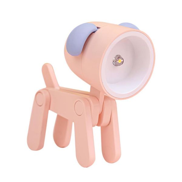 Cute Pet Night Lights Folding Dog Table Lamps Eye Protection Lamps (Pink Dog)