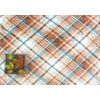Fall Farmhouse Throw Blanket: Soft Grey White Orange Plaid Design Accent