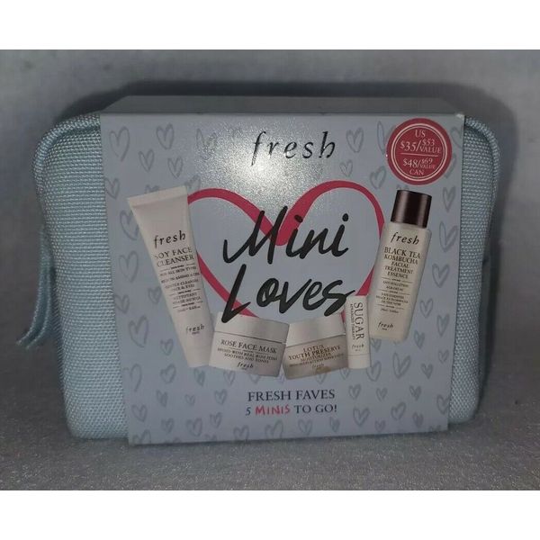 NEW Fresh Mini Loves Mask Set / 6 PIECE WITH TRAVEL BAG / SEALED