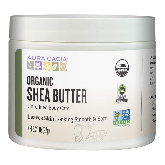 Aura Cacia Organic Shea Butter | Unrefined Body Care | 3.25 oz.