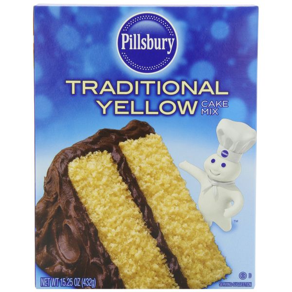 Pillsbury Traditional Cake and Cupcake Baking Mix, Yellow, 15.25 Ounce (Pack of 12)