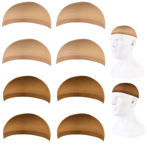 8 Pcs Wig Cap Nylon Breathable Stretchy Wig Caps to Hold Wig in Place HD Wig Cap Hair Net for Wigs Wig Net for Lace Front Wigs Bald Cap for Women