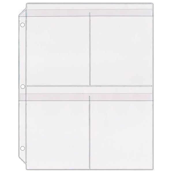StoreSMART® - Plastic 4-Pocket Binder Page with Flaps - 10-Pack - SPT600-4F-10