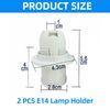 HAPPOW 2 Pack E14 Lamp Holder, White Edison Screw Lamp Holder with Plastic Shell Light Bulb Socket, E14 Pendant Socket & Lampshade Ring for Most Bulbs