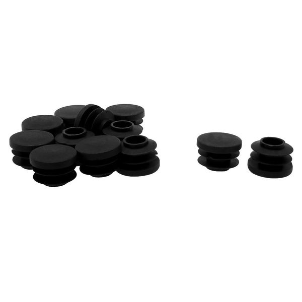 uxcell Pipe Cap Tube Insert Protector 20mm OD Plastic Round 12pcs Inner Diameter 17-19mm