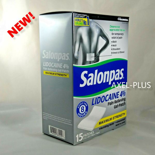 SALONPAS 4% PAIN RELIEVING GEL-PATCH, 15 GEL PATCHES