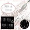 Nail Tips, Transparent Fake Nails, 500 Pieces, Clear, Long, Square Shape, Full Cover, False Nails, Clear, Unmarked, Manicure, DIY Nails, Commercial Use, For Manicurist Practice, Plain, Transparent, Ultra Thin, Simple, Wedding, Party, 10 Different Sizes
