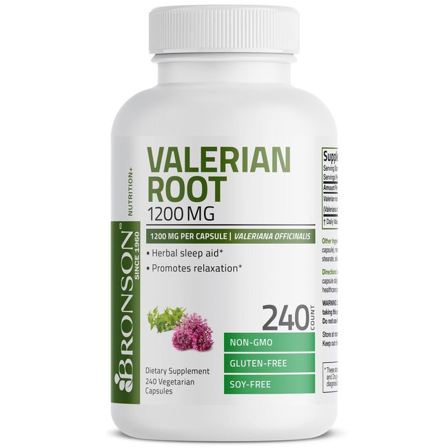 Bronson Valerian Root Powder 1200 mg., 240 Capsules