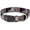 Buckle-Down Plastic Clip Collar - American Eagle Flags - 1" Wide - Fits 15-26" Neck - Large