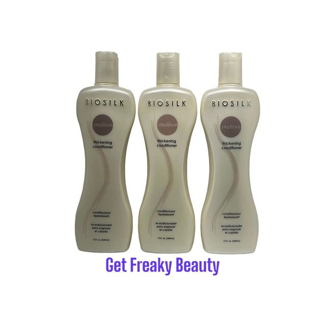 3 PACK. 12 oz. Farouk Biosilk Thickening Conditioner. 350ml. NEW. FREE SHIPPING.