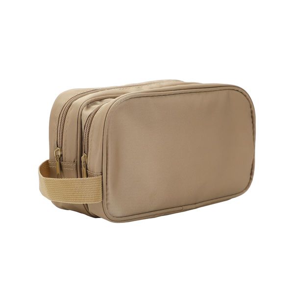 Bioworld Dual Compartment Beige Toiletry Cosmetic Kit