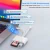 SD Card Reader for iPhone,3-in-2 Lightning+USB C Memory Card Reader with SD/TF Slot+USB Port,Micro SDXC,Micro SDHC,SDXC,SDHC,SD,USB Disk Card Reader USB OTG Adapter for iPhone 16/iPad/MacBook/Samsung
