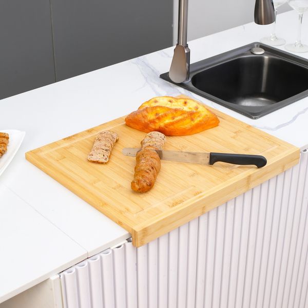 Bamboo Counter Edge Chopping Board Kitchen Secure Wooden Kitchen Cutting Boards