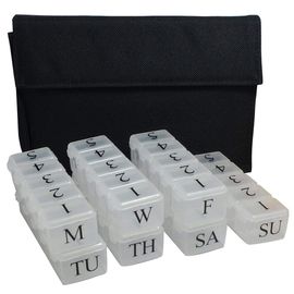 Pill Dispenser - Accutab - Weekly - Up to 3 Times Per Day - Large Capacity Pill  Organizer <br>With