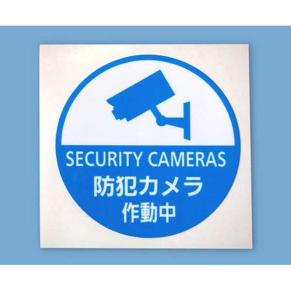 Security Stickers Set of 2 Surveillance Camera Multi-color Round Blue