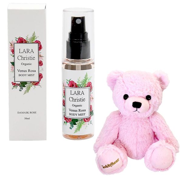 Sears lc96-0001-tdt-01-p Teddy Bear, Lara Christie, Body Mist, Damask Rose Scent, Gift Set, Pink Bear