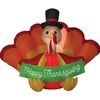 Gemmy Inflatable Turkey With Banner LED Lighted Yard Decoration - 4.5 ft - Multi